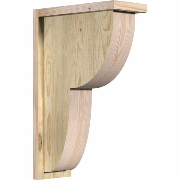 Ekena Millwork Crestline Rough Sawn Corbel w/Backplate, Douglas Fir, 6"W x 14"D x 22"H COR06X14X22CRE01RDF - main